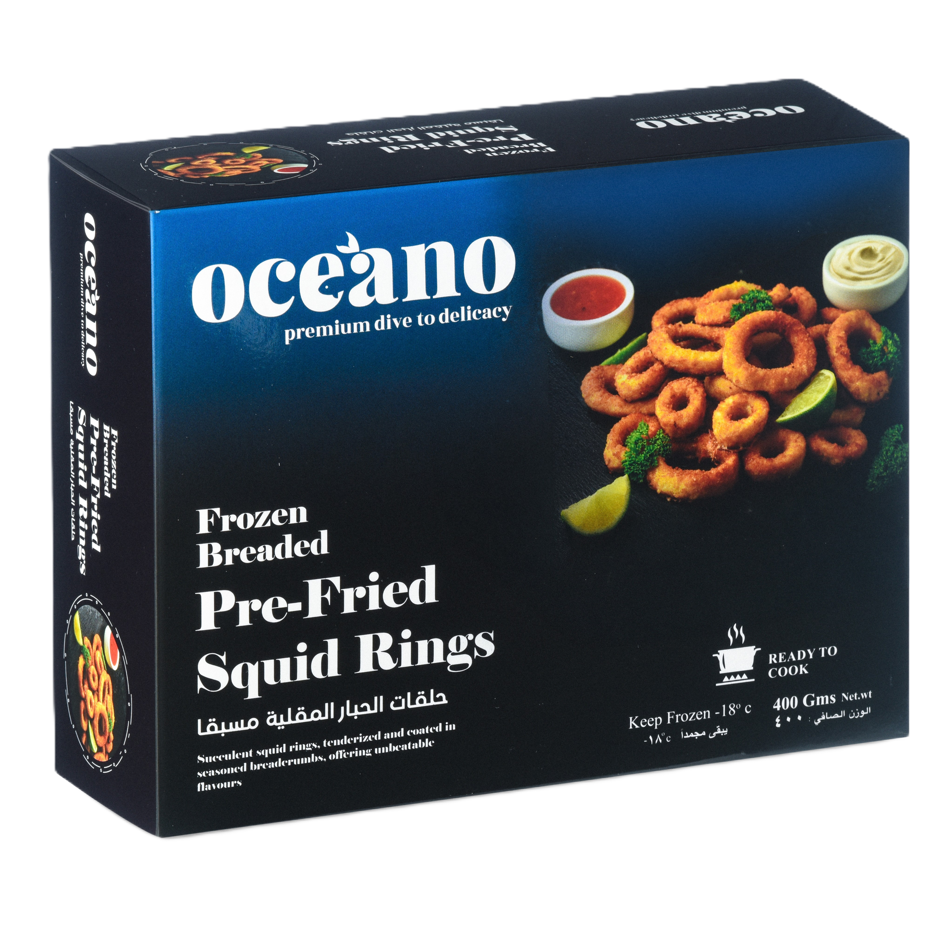 Frozen Breaded Pre-Fried Squid Rings - 400 Gms